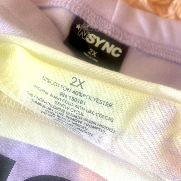 *NSYNC 3X Two Piece Set Tye Dye Short Sleeve Top Jogger Pants - Picture 5 of 6